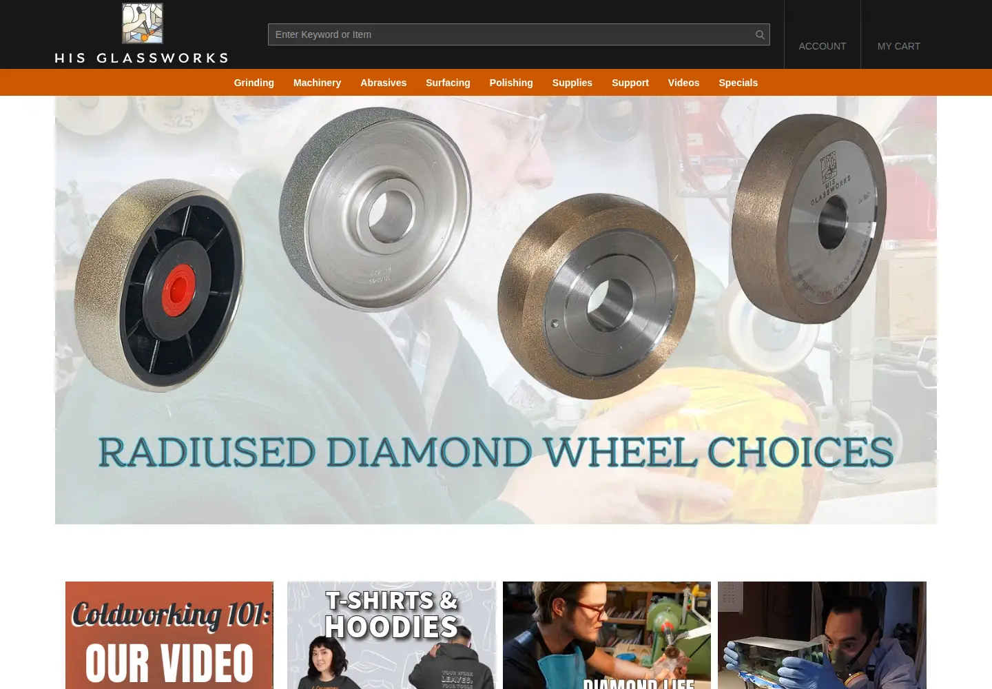 Screenshot of hisglassworks.com