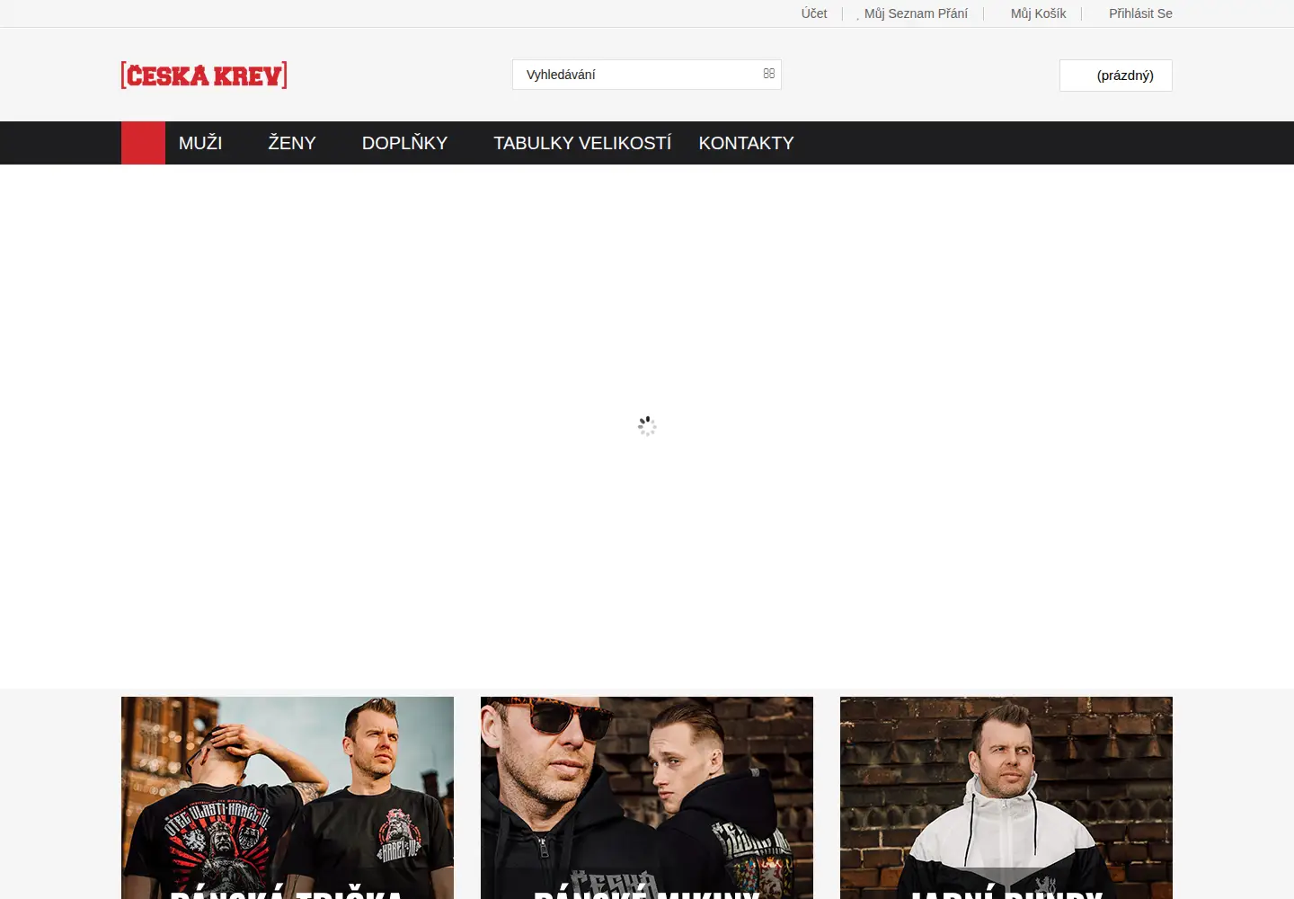Captured homepage of ceskakrev.cz in the current scan