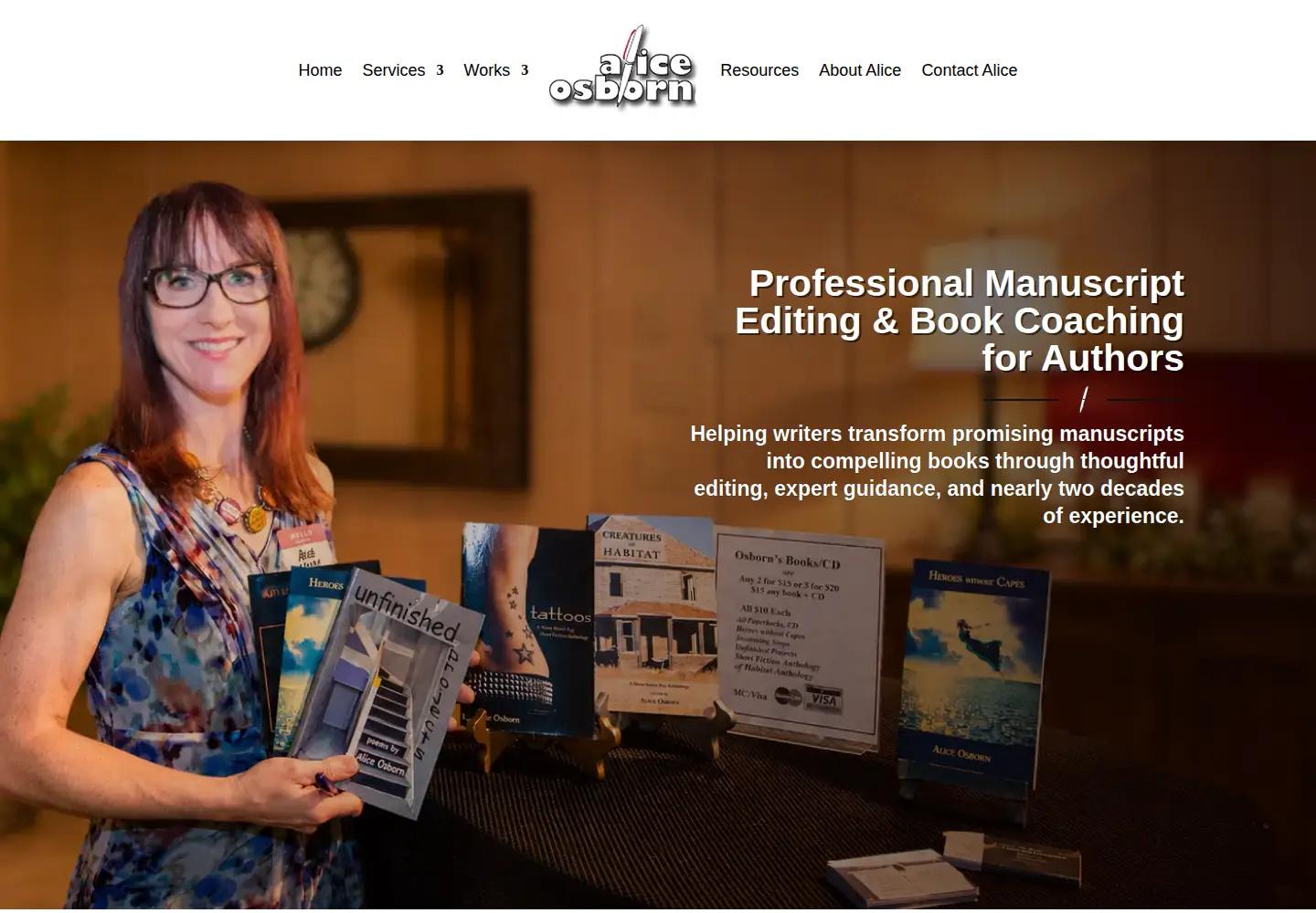 Screenshot of aliceosborn.com