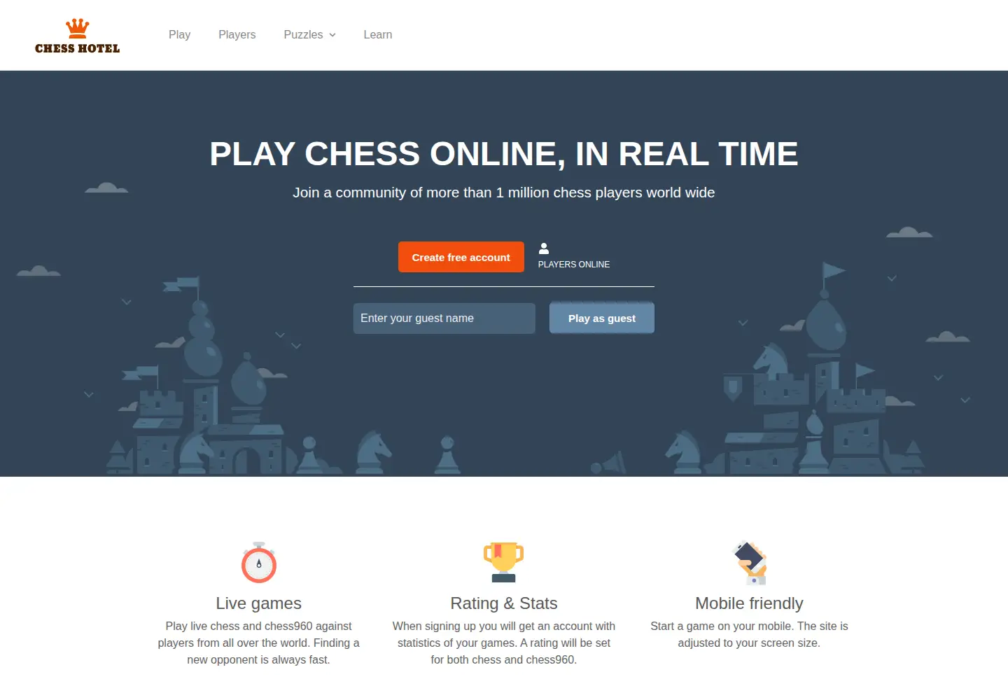 Screenshot of chesshotel.com