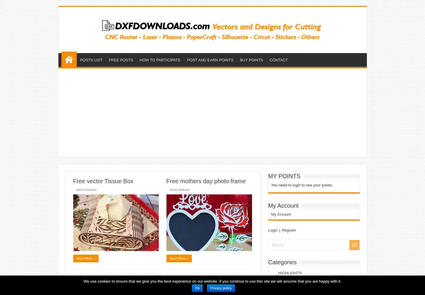 Screenshot of dxfdownloads.com