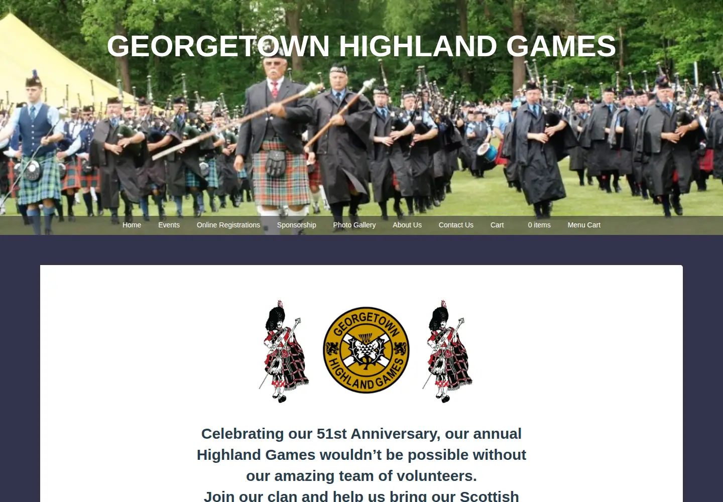 Screenshot of georgetownhighlandgames.com
