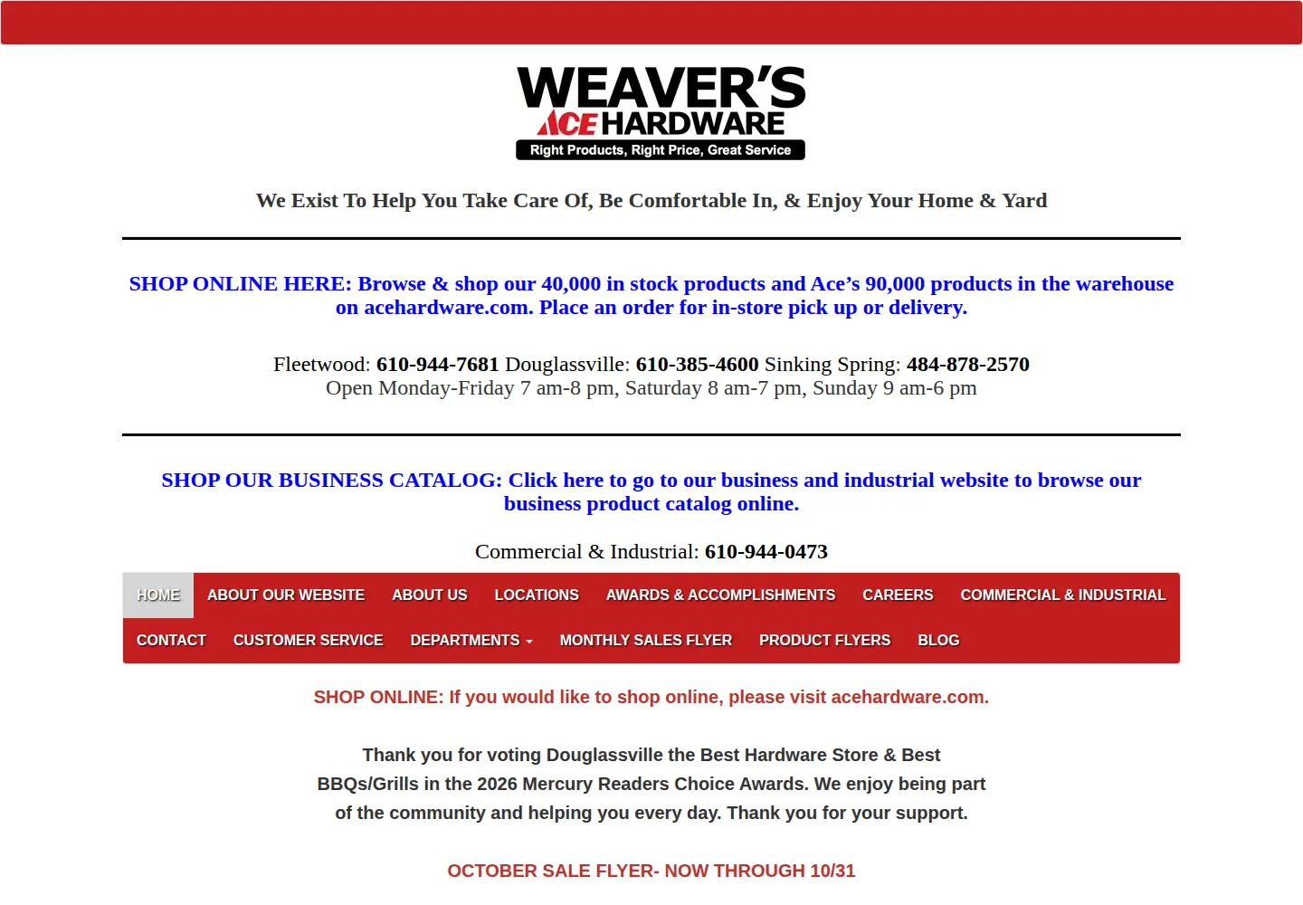 Screenshot of weavershardware.com