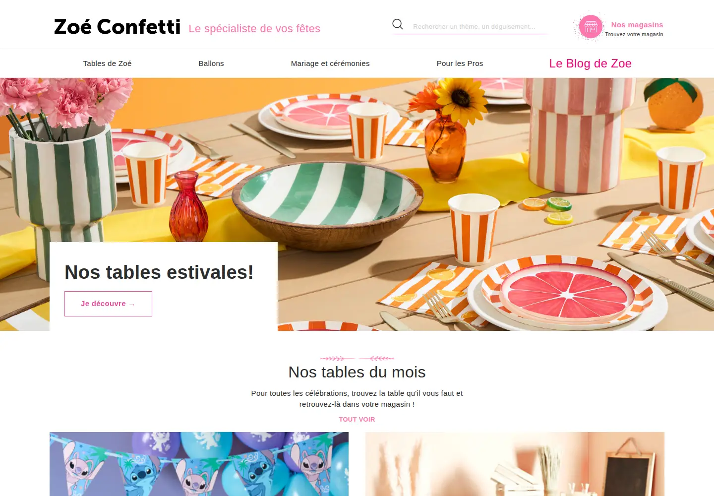 Screenshot of zoeconfetti.fr