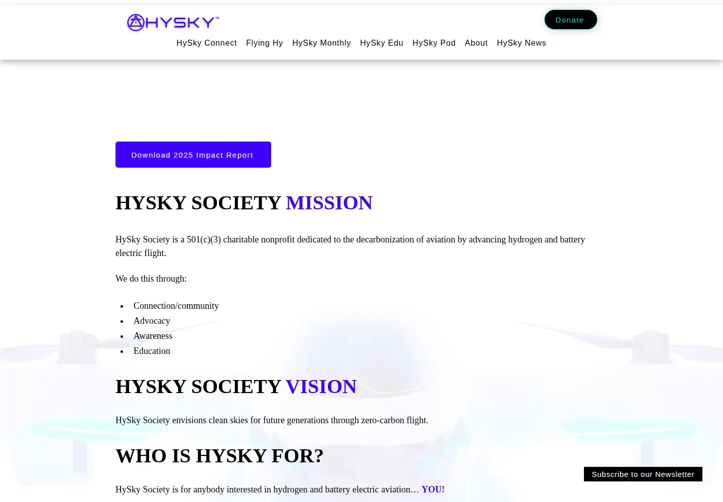 Captured homepage of hysky.org in the current scan