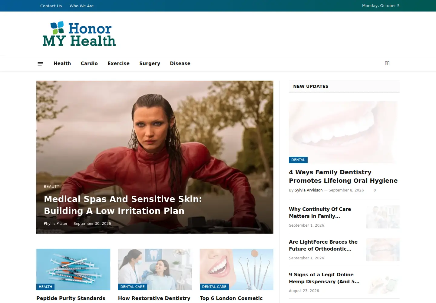 Screenshot of honormyhealth.com