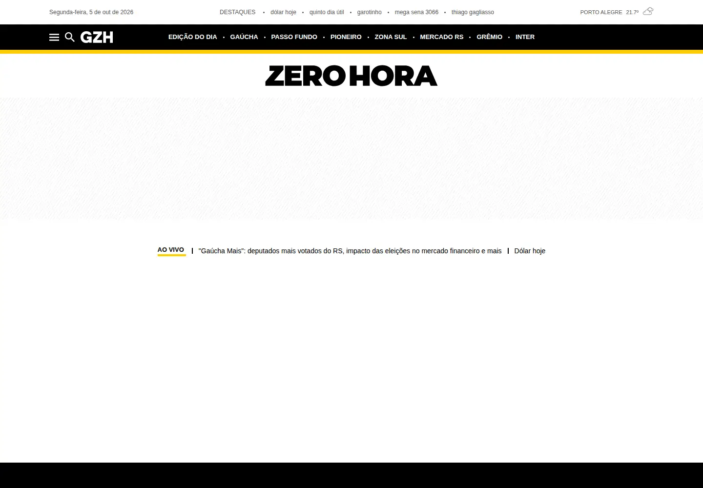Screenshot of zerohora.com
