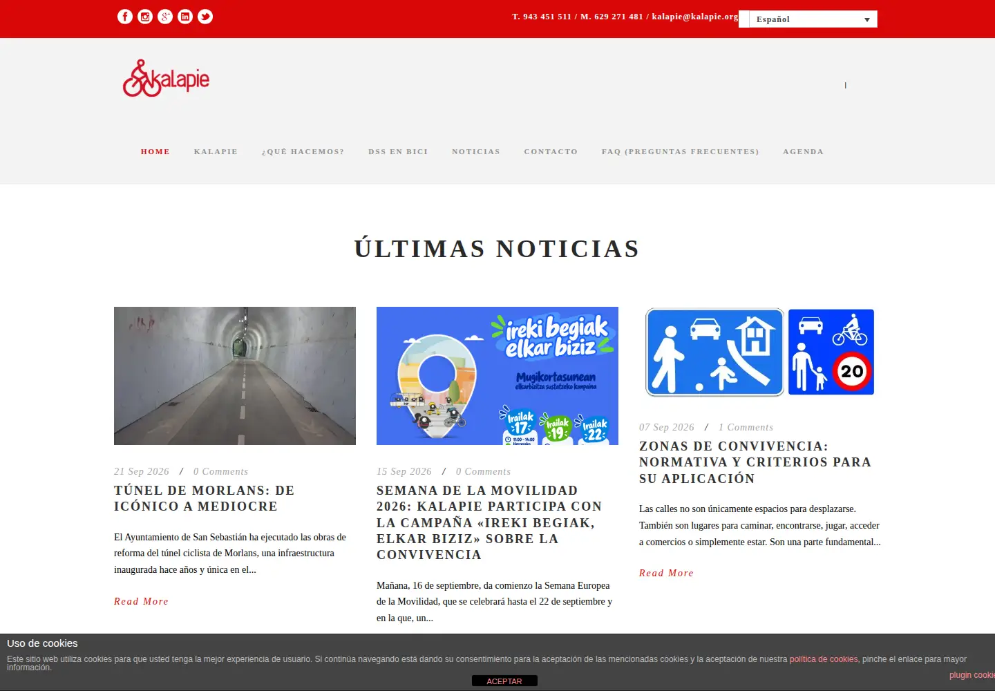 Captured homepage of kalapie.org in the current scan