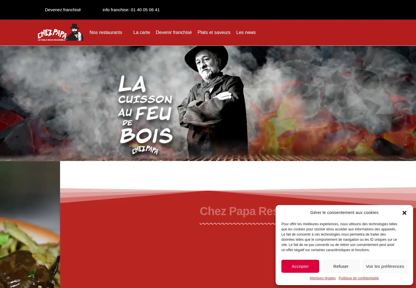 Captured homepage of chez-papa.com in the current scan