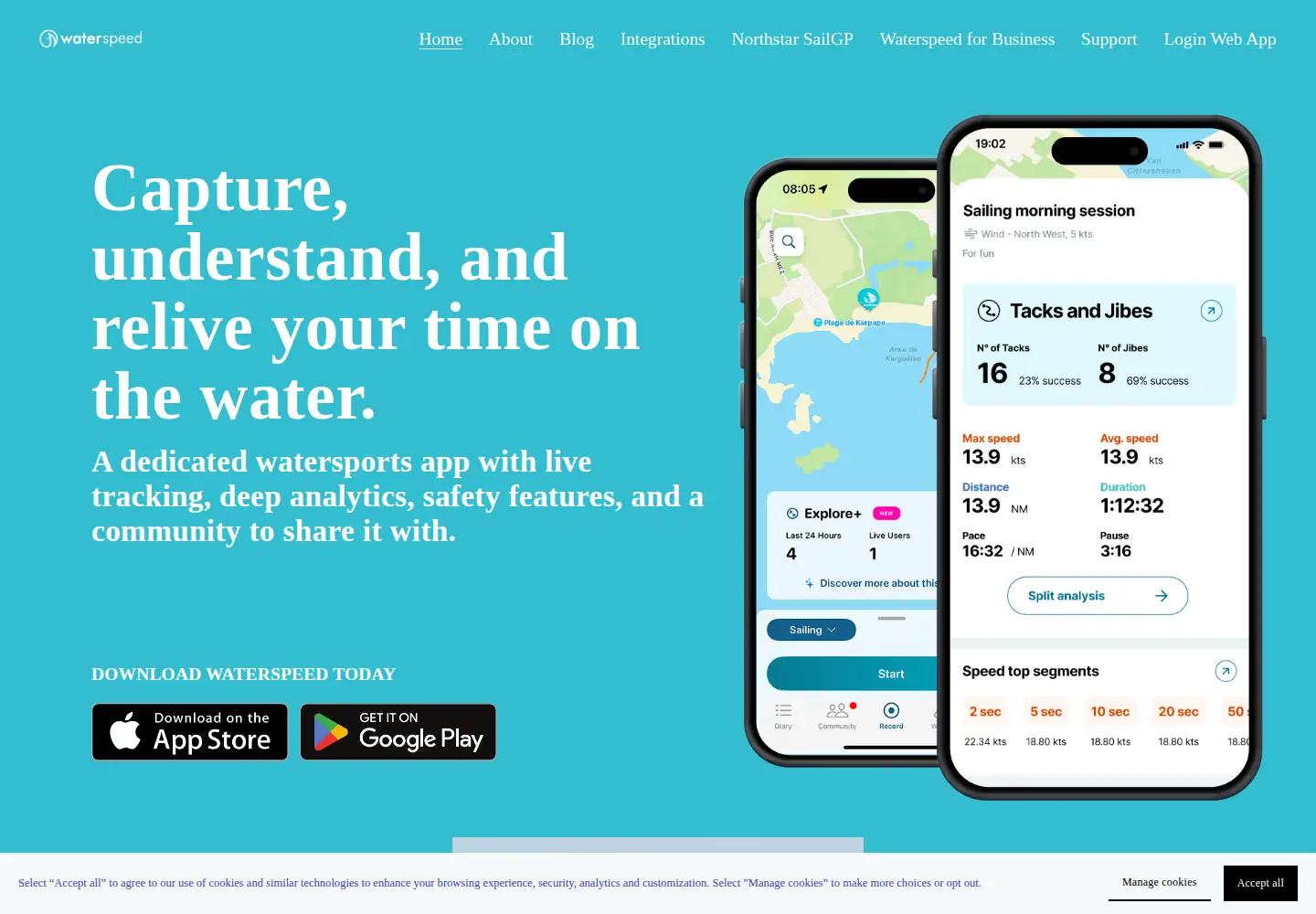 Screenshot of waterspeedapp.com