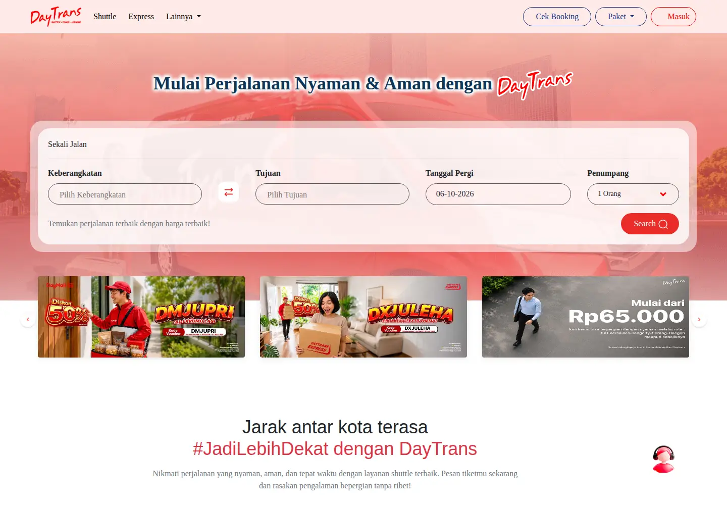 Screenshot of daytrans.co.id