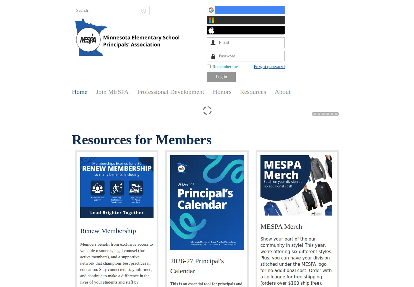 Screenshot of mespa.net