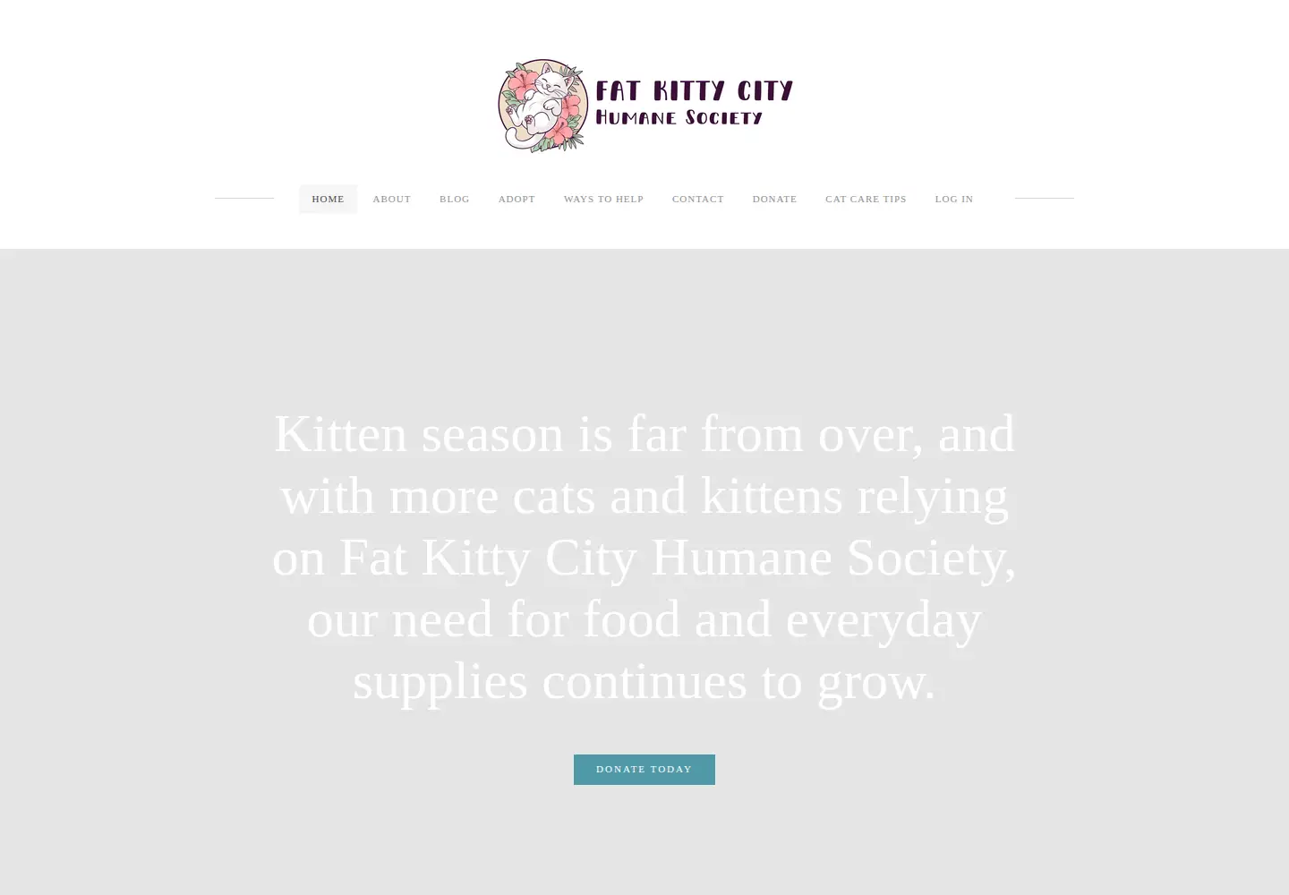 Captured homepage of fatkittycity.org in the current scan
