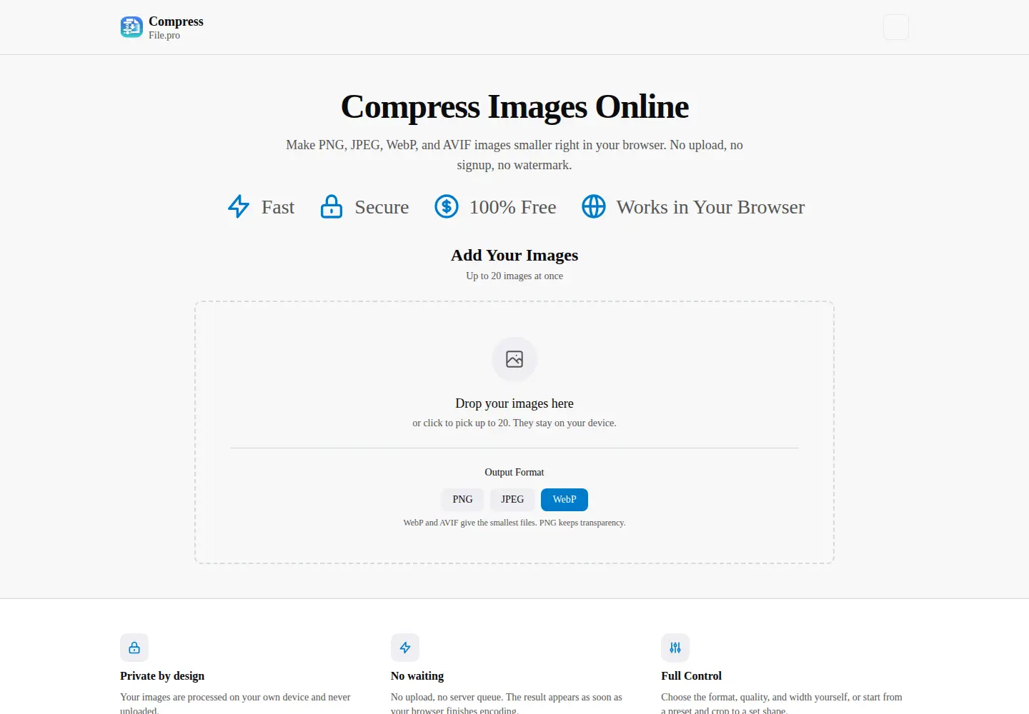 Captured homepage of compressfile.pro in the current scan