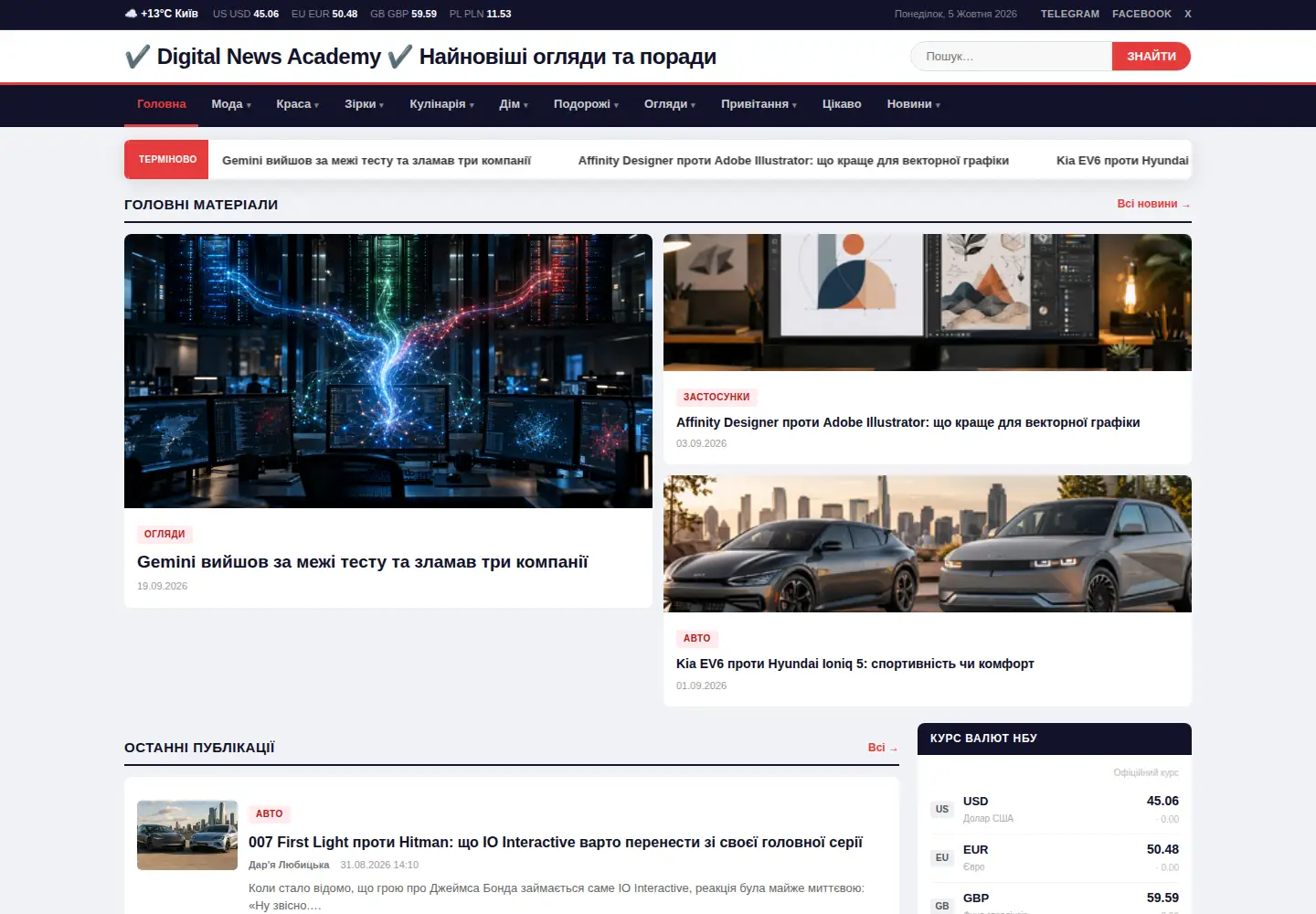Captured homepage of d-academy.com.ua in the current scan