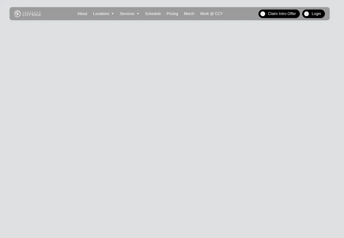 Screenshot of centeredcityyoga.com