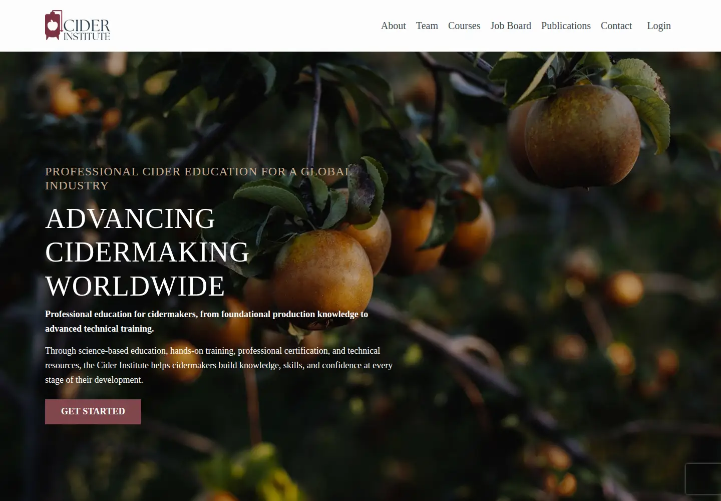 Screenshot of ciderinstitute.com