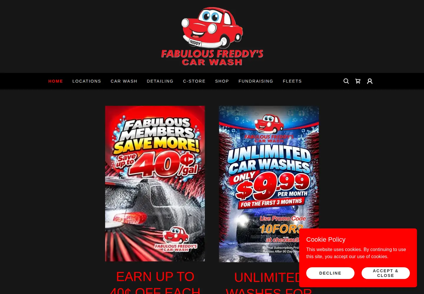Screenshot of fabfred.com