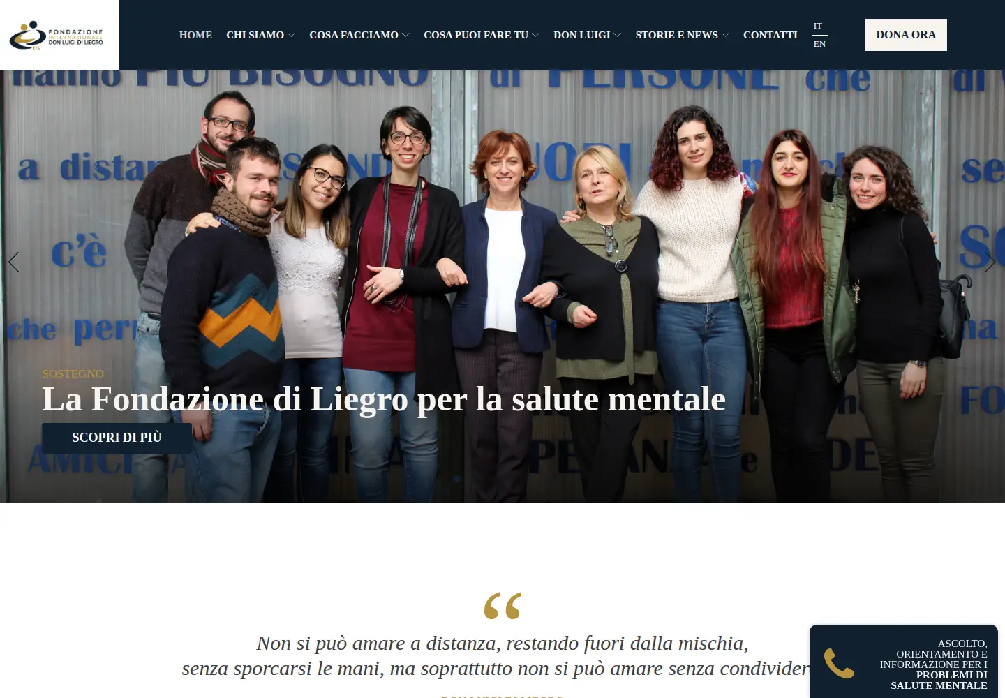 Screenshot of fondazionediliegro.com