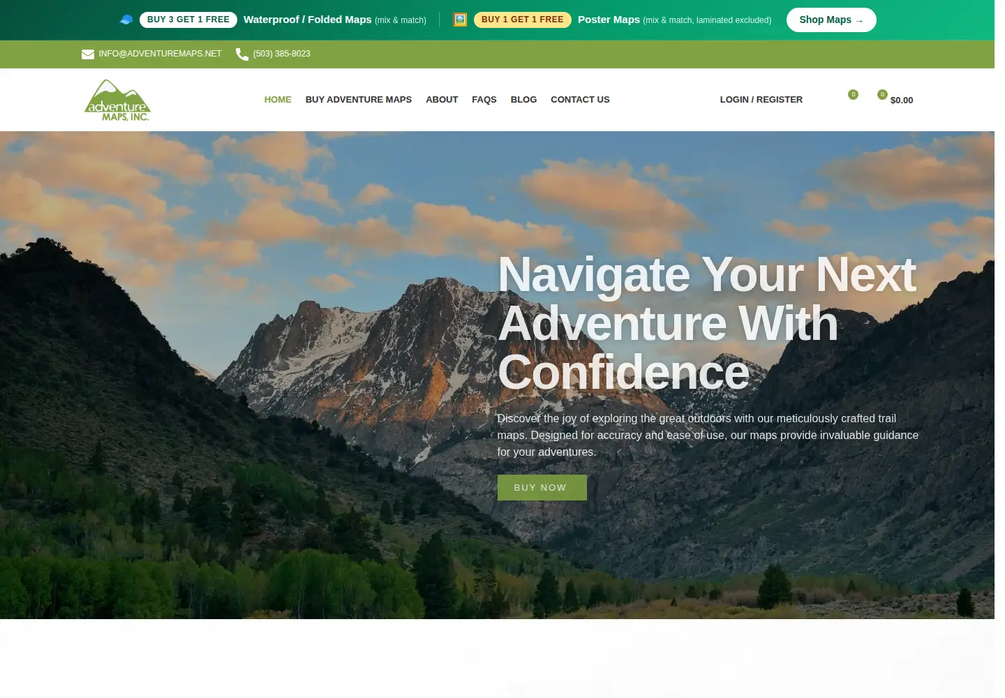 Screenshot of adventuremaps.net