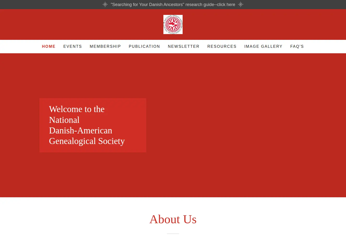 Captured homepage of danishgenealogy.org in the current scan