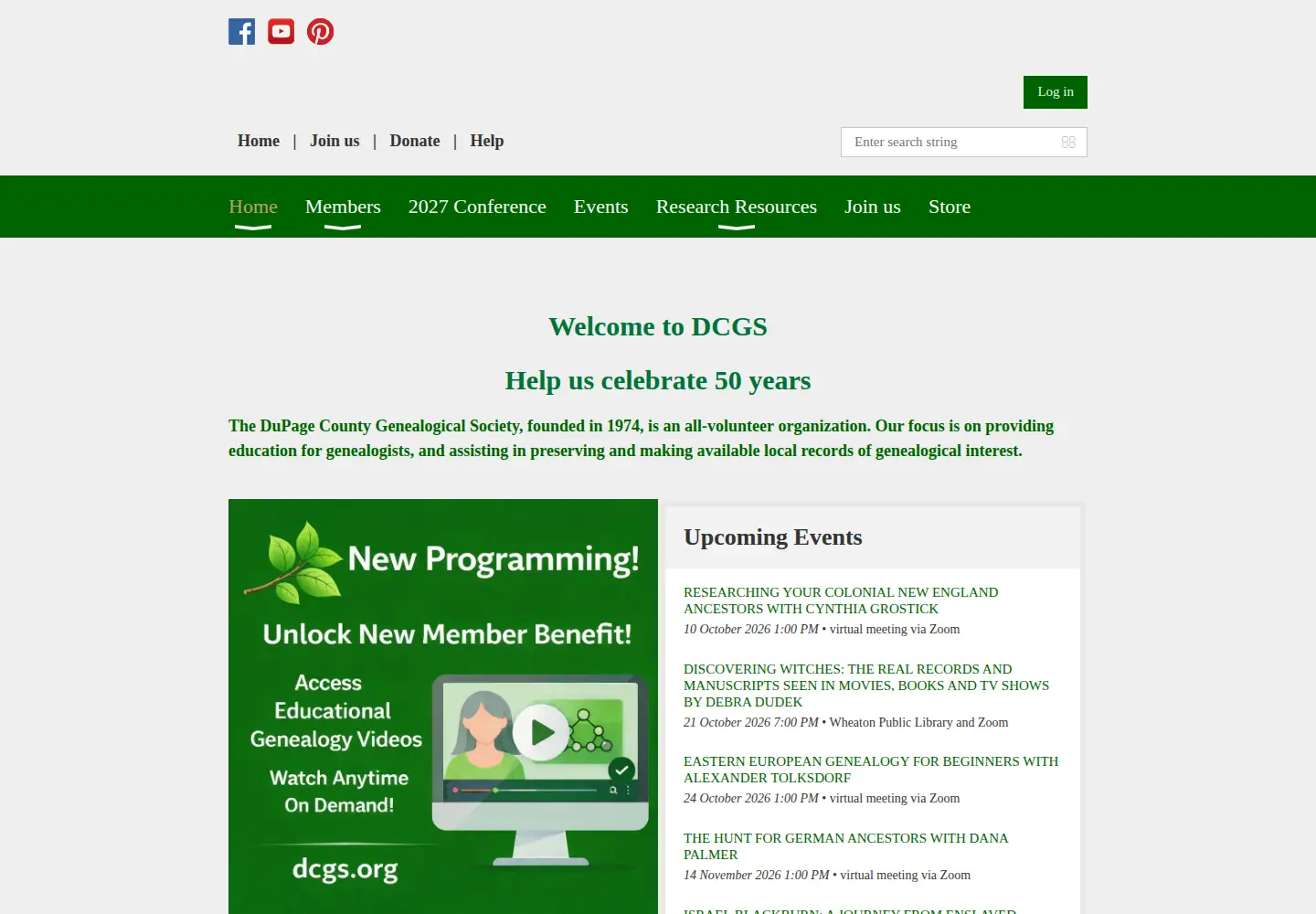 Screenshot of dcgs.org
