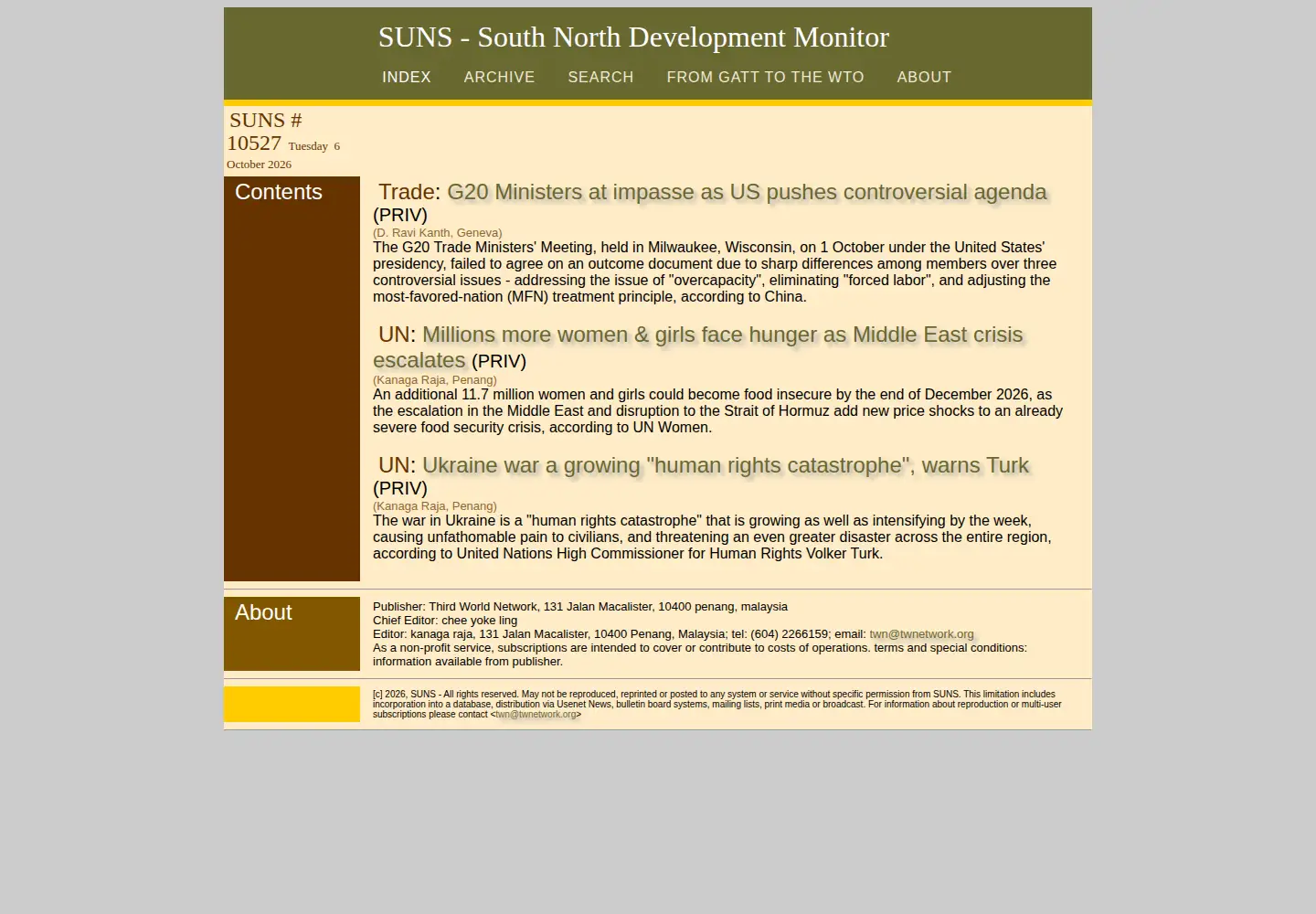 Screenshot of sunsonline.org