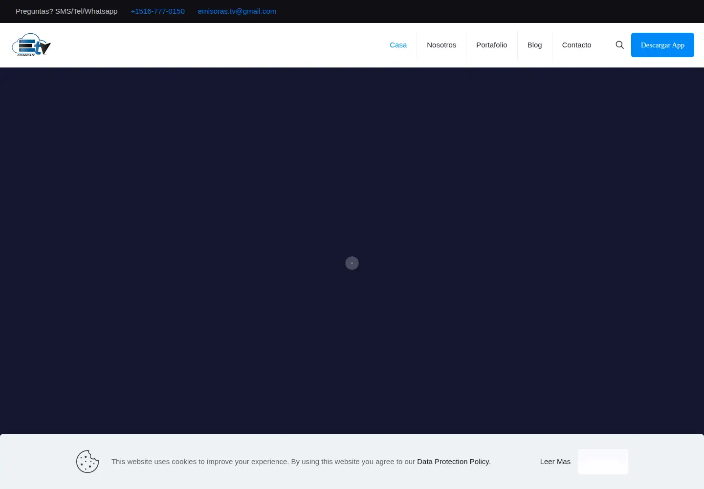 Captured homepage of emisoras.tv in the current scan