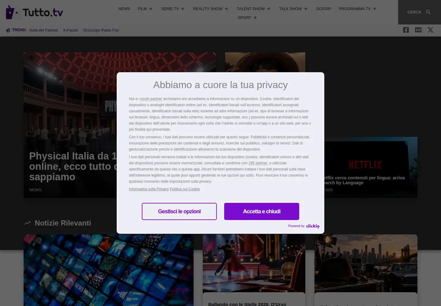 Screenshot of tutto.tv