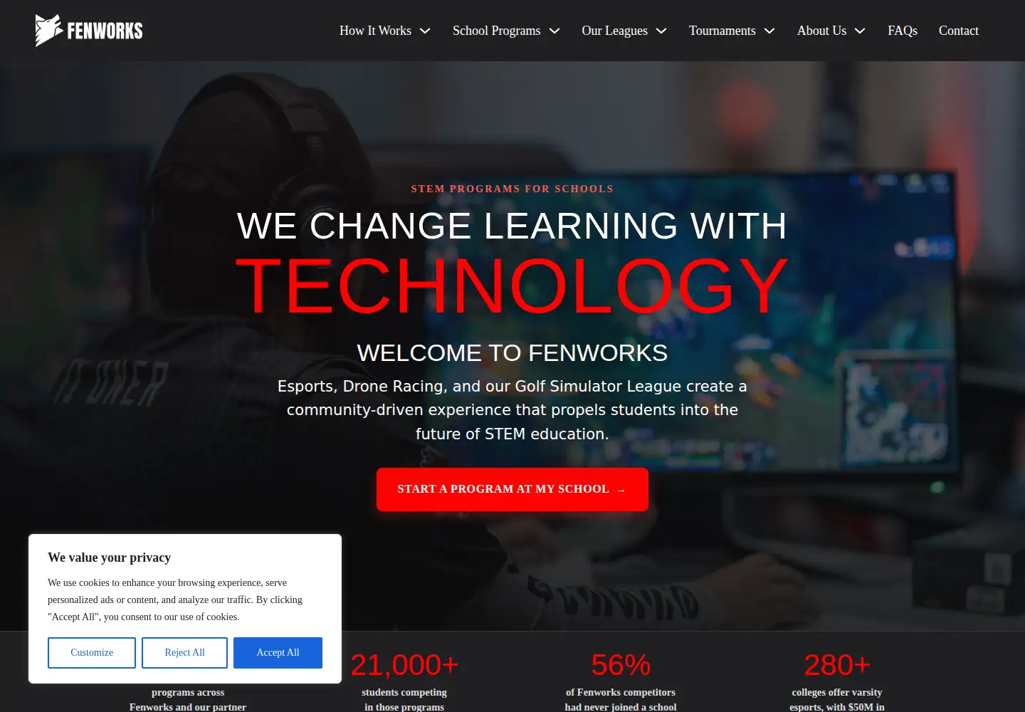 Captured homepage of fenworks.com in the current scan