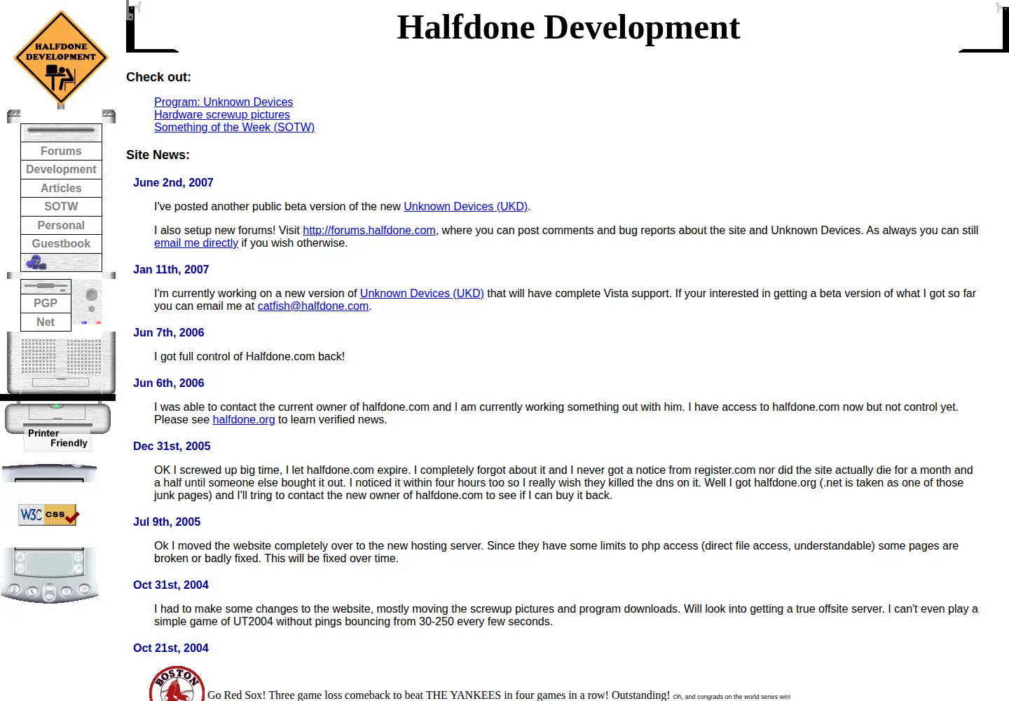 Captured homepage of halfdone.com in the current scan
