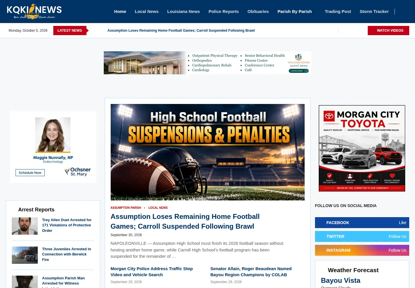 Screenshot of kqkinews.com