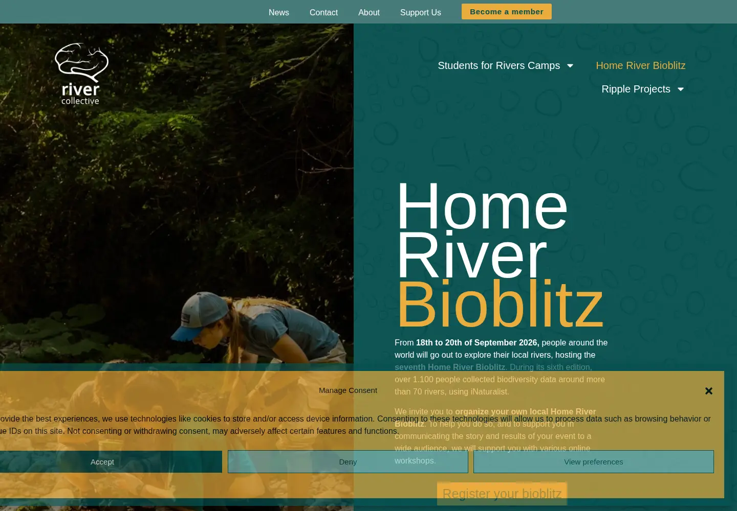 Screenshot of homeriverbioblitz.org