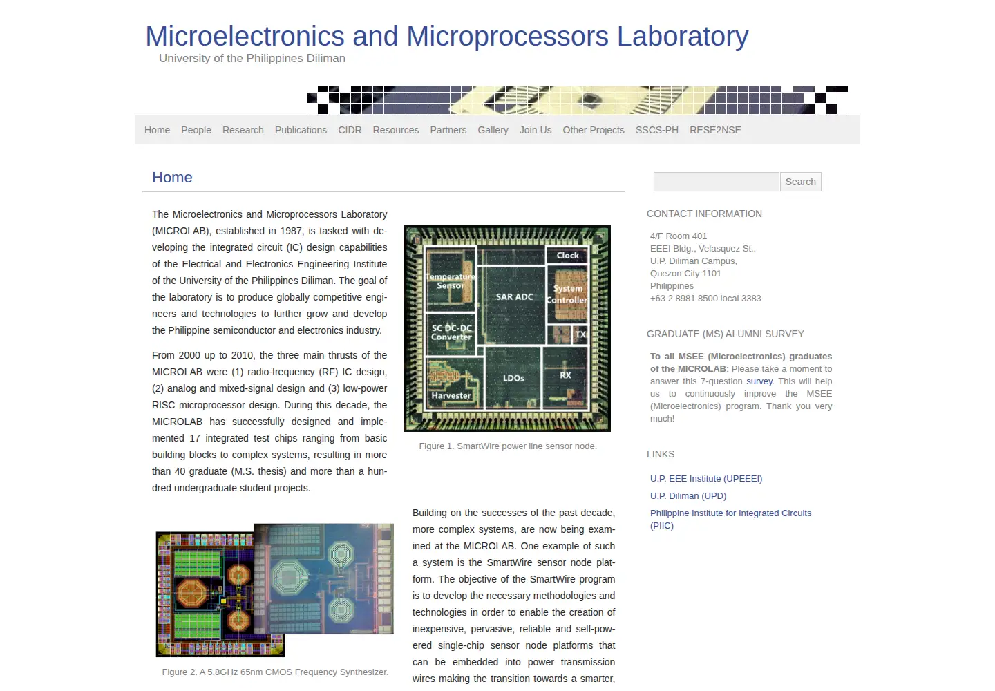 Captured homepage of up-microlab.org in the current scan