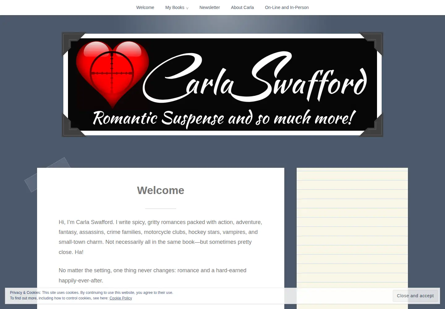 Captured homepage of carlaswafford.com in the current scan
