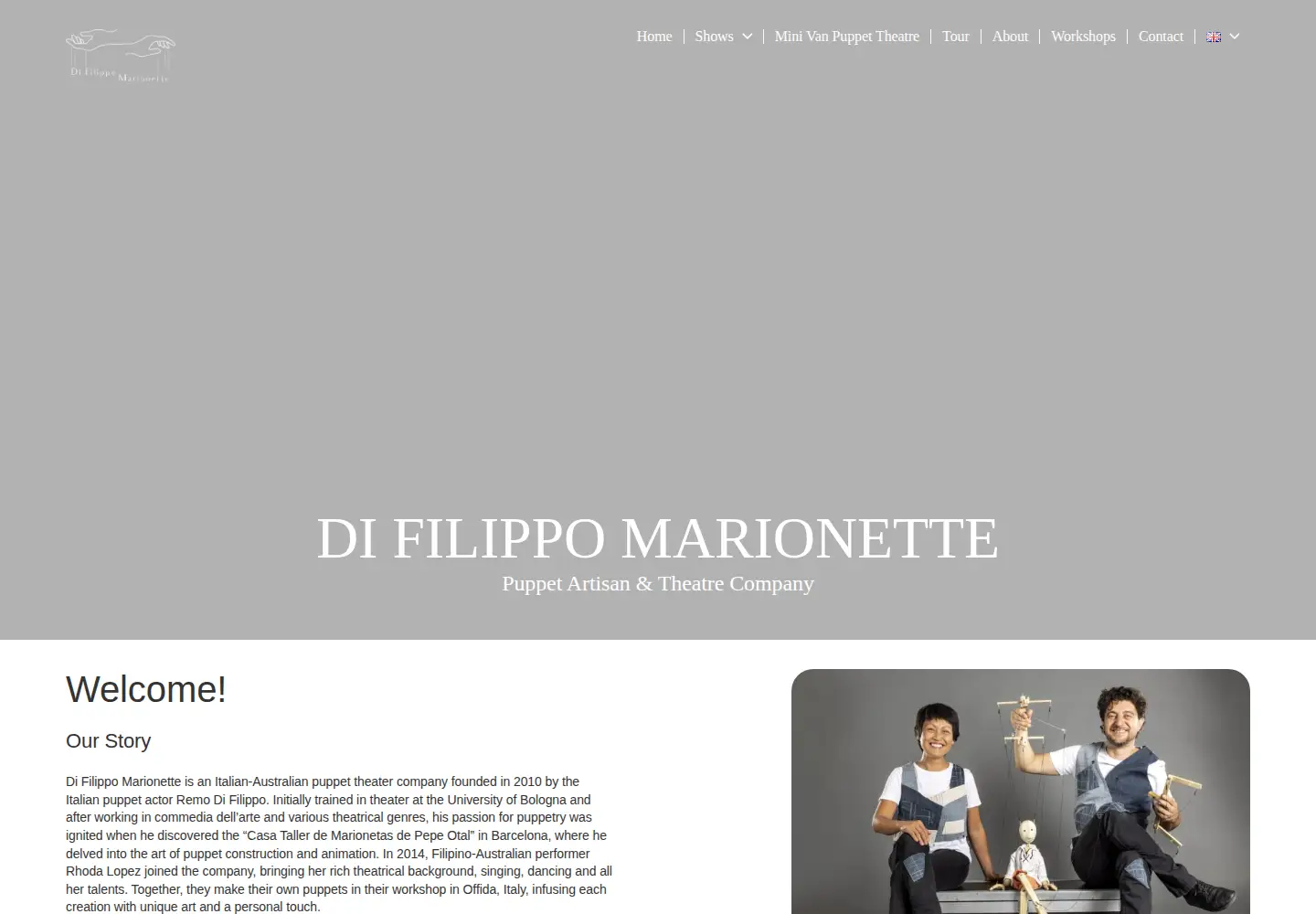 Screenshot of difilippomarionette.com