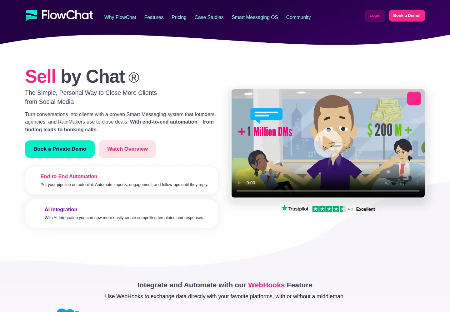 Captured homepage of flowchat.com in the current scan