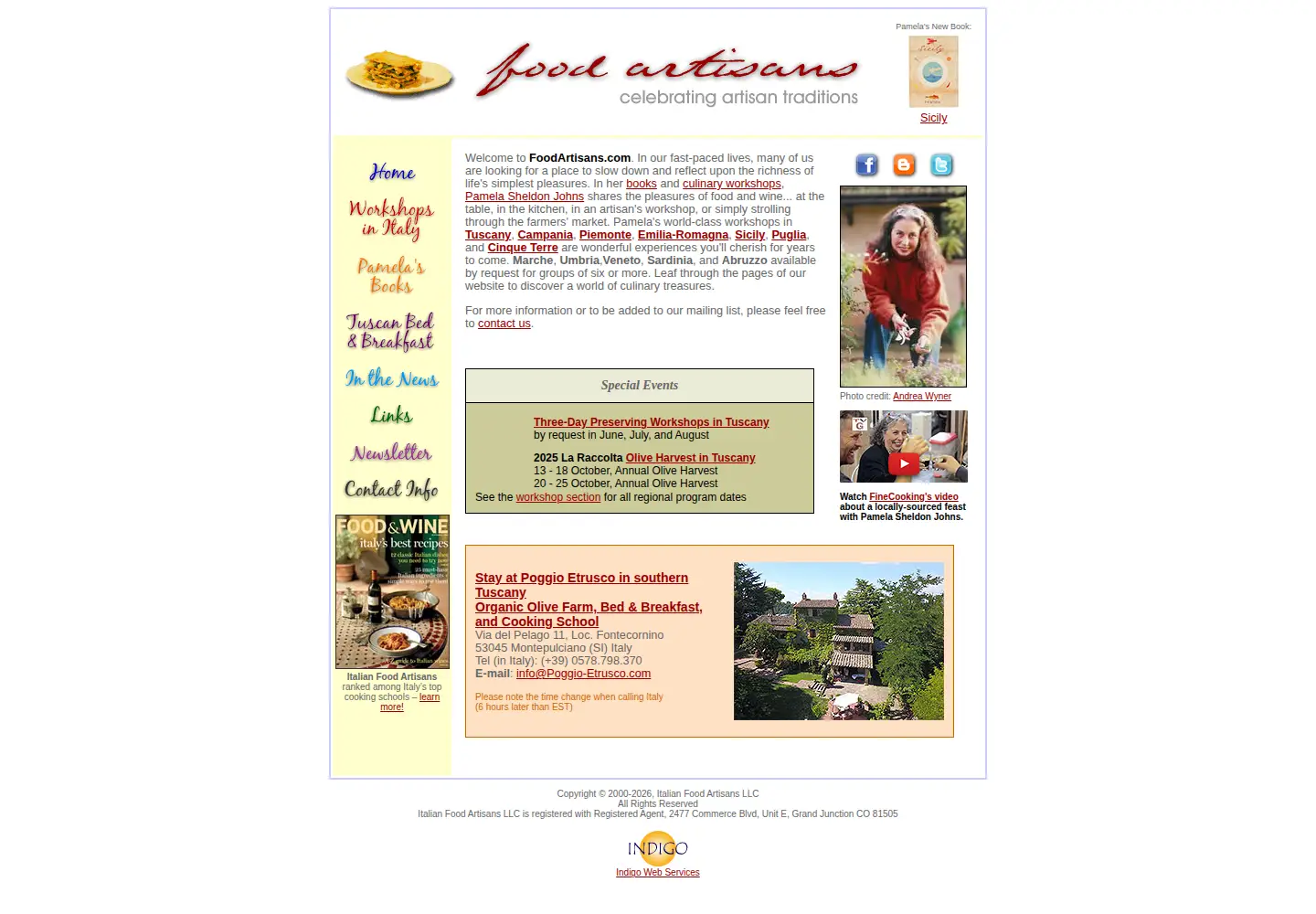 Captured homepage of foodartisans.com in the current scan