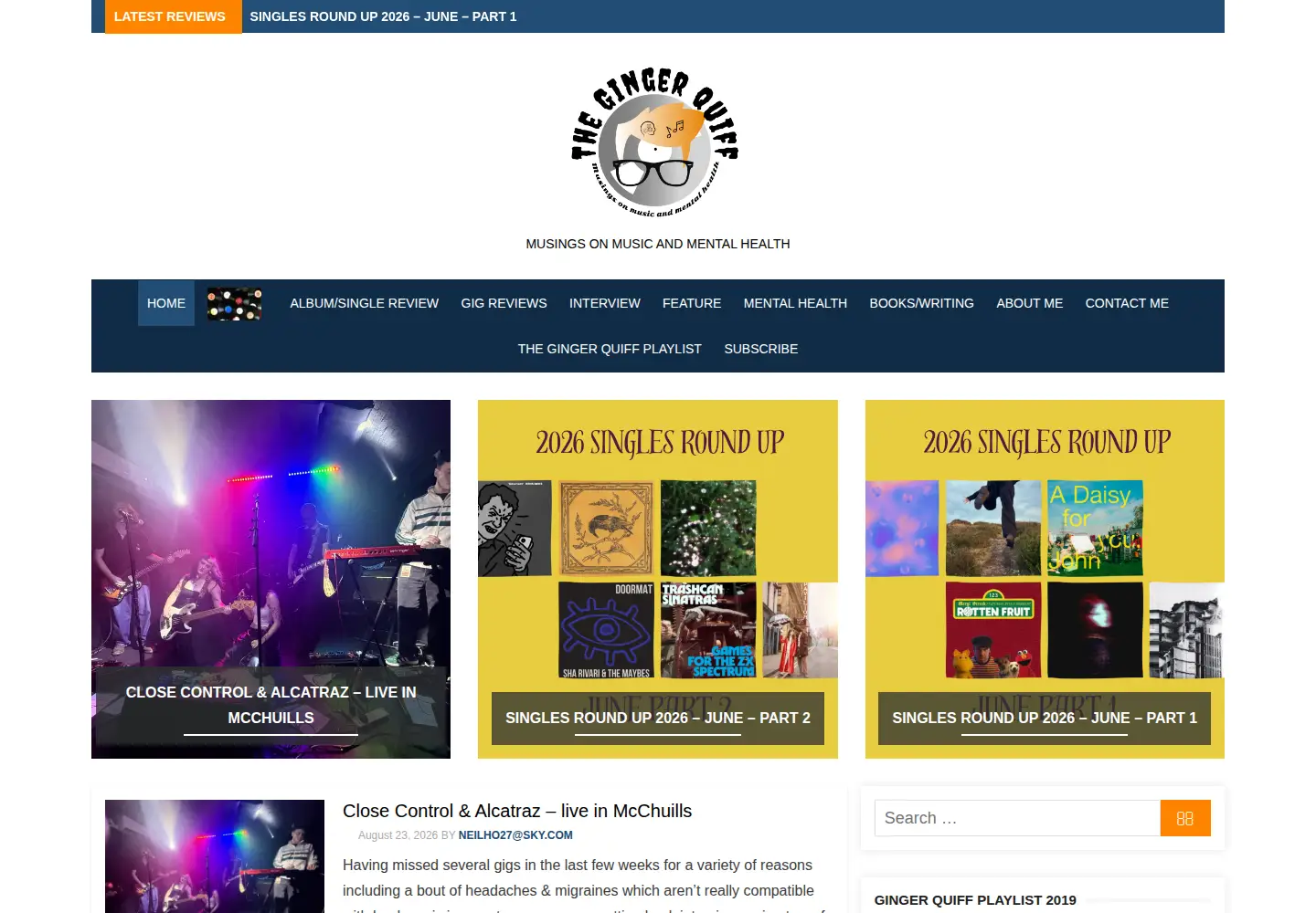 Screenshot of thegingerquiff.com