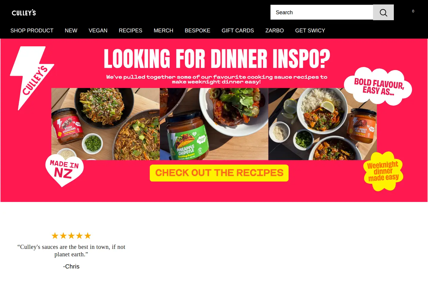 Captured homepage of culleys.co.nz in the current scan