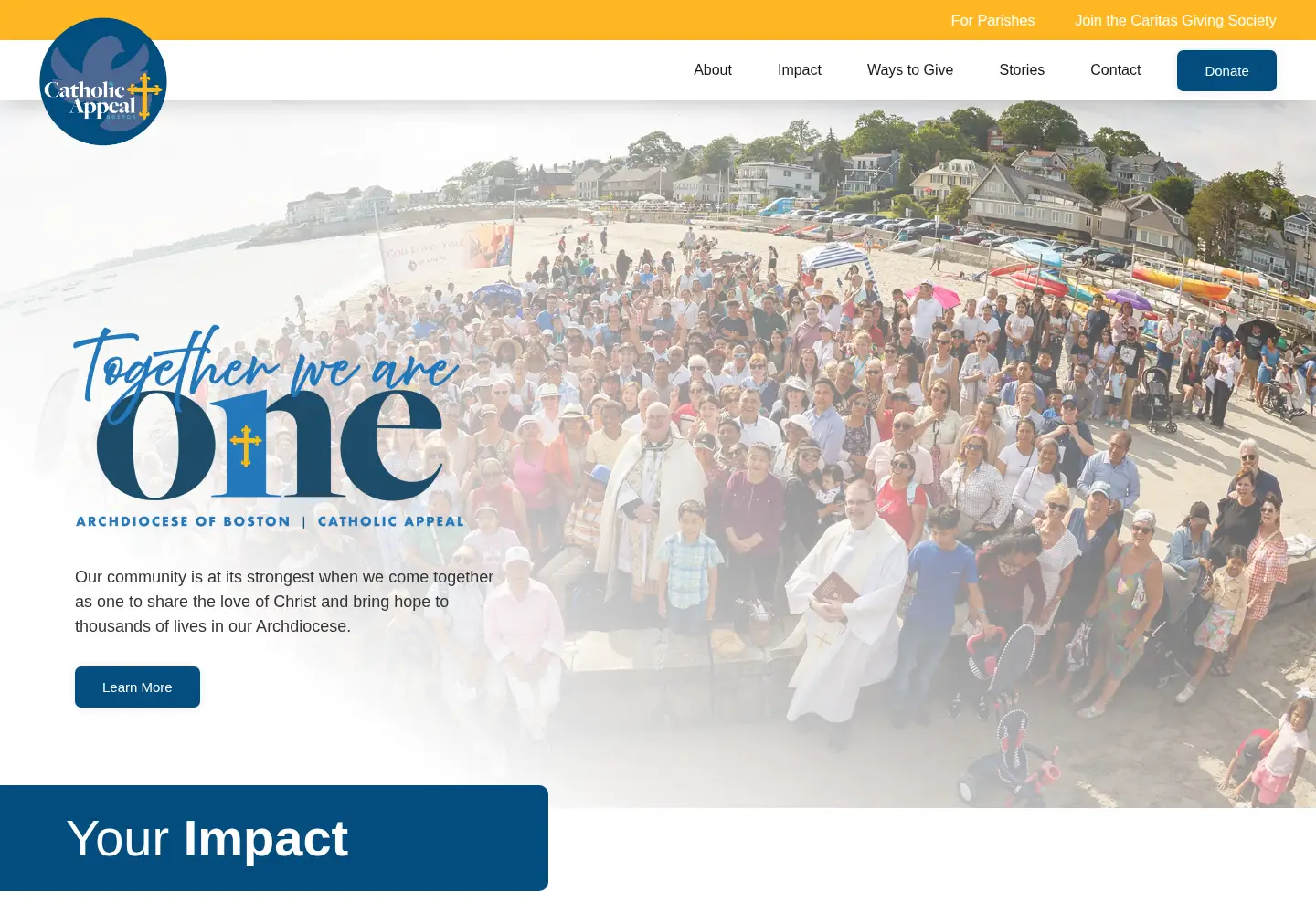 Screenshot of bostoncatholicappeal.org