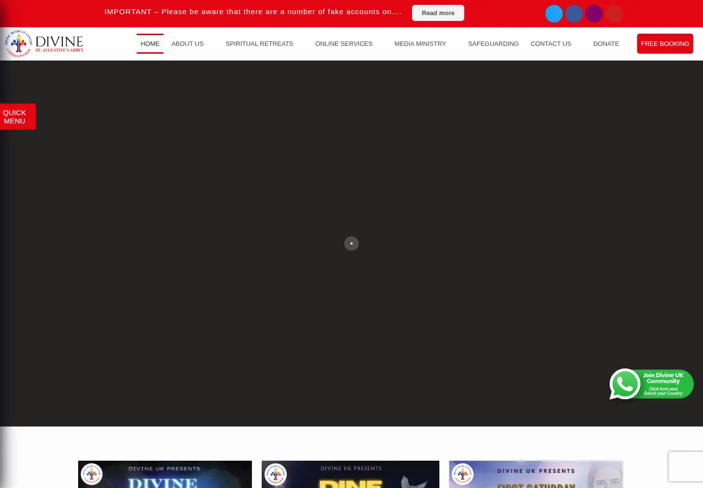 Captured homepage of divineuk.org in the current scan
