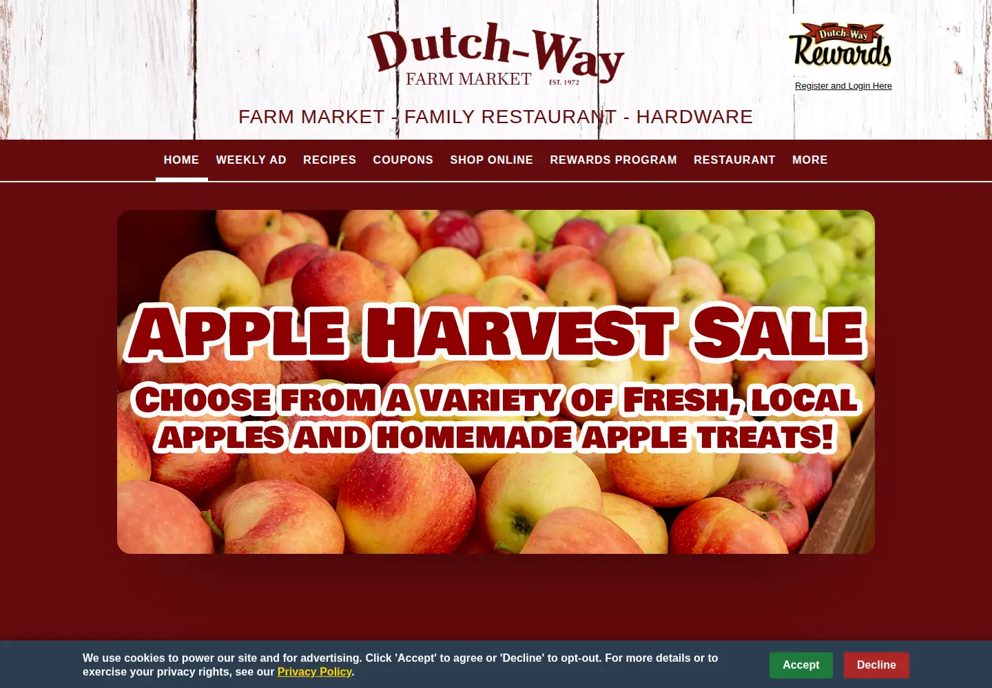 Screenshot of dutchwayfarmmarket.com