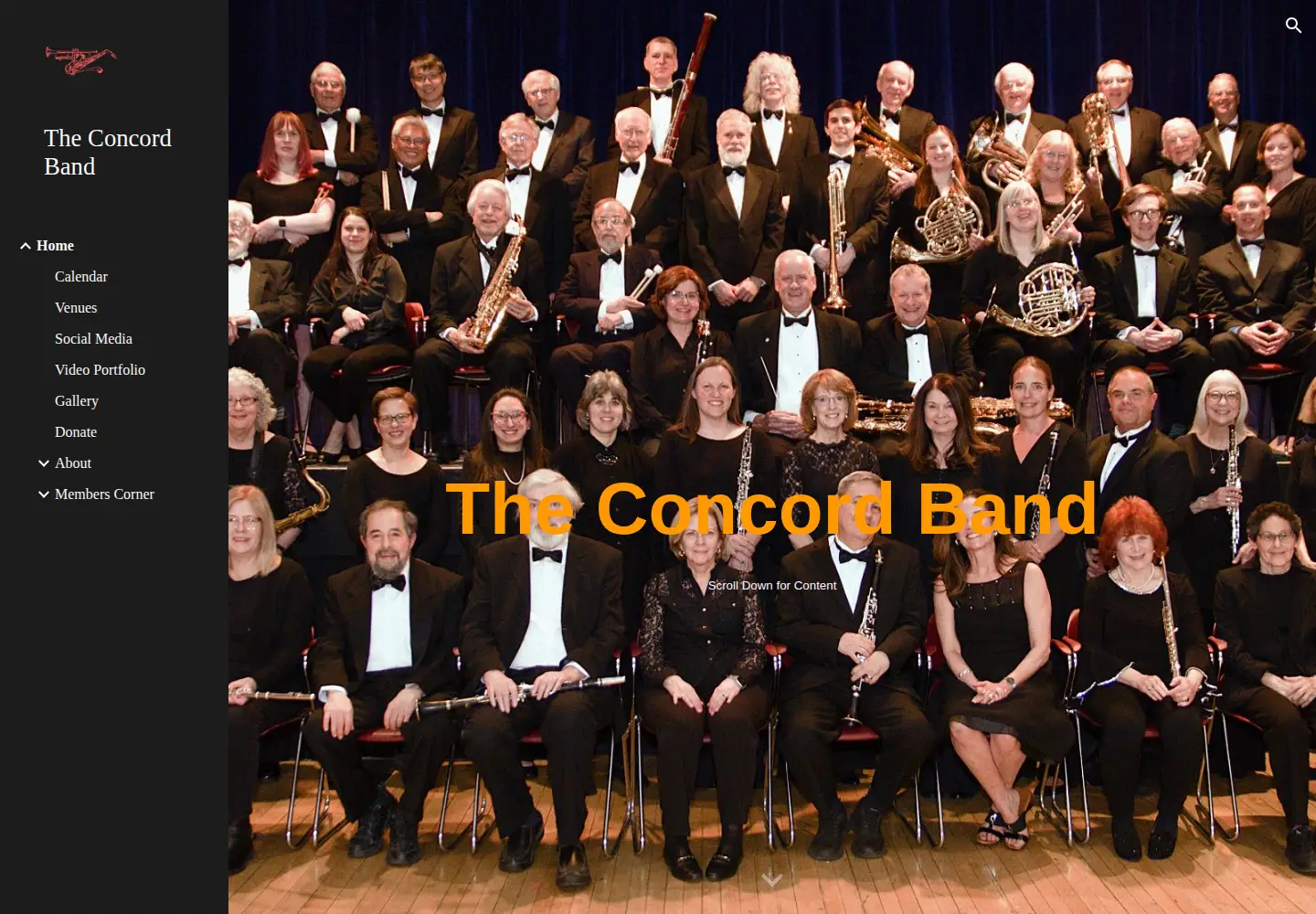 Screenshot of concordband.org