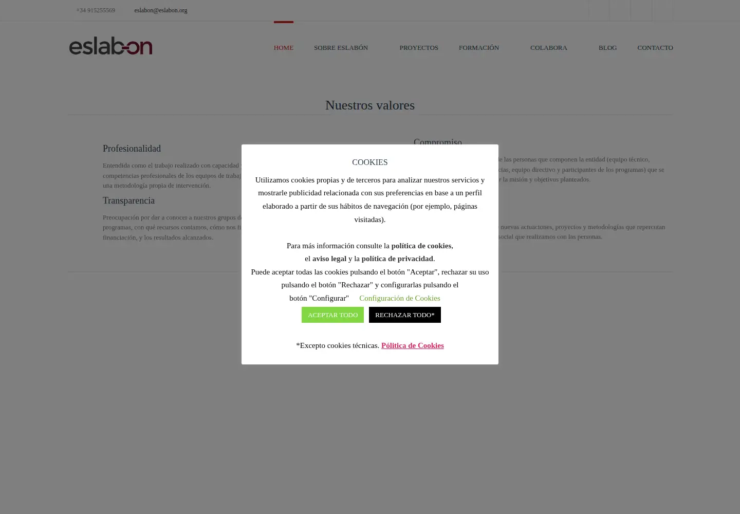 Screenshot of eslabon.org