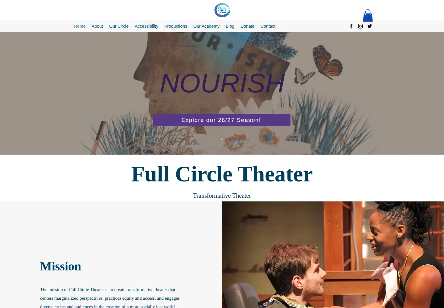 Screenshot of fullcircletheatermn.org