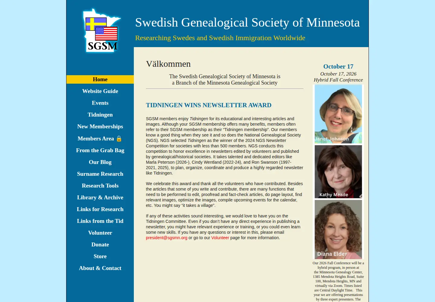 Screenshot of sgsmn.org