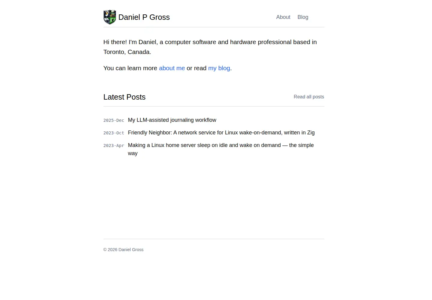 Screenshot of dgross.ca