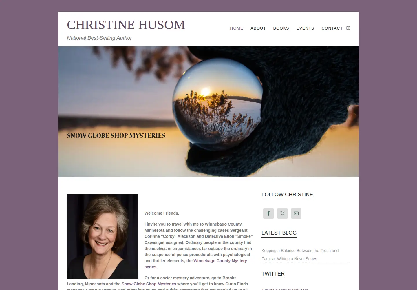 Screenshot of christinehusom.com