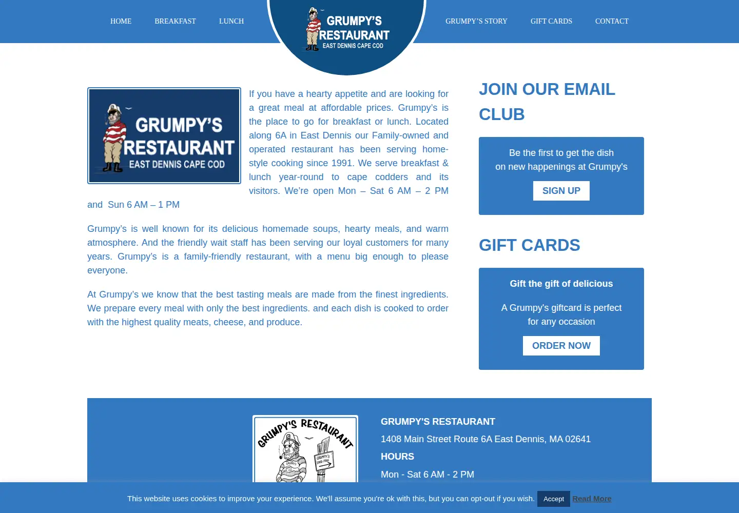 Screenshot of grumpyscapecod.com
